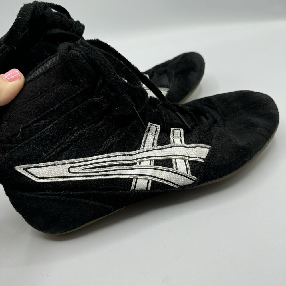 Vintage Asics JL204 Shoes Mens 6 Black Suede MMA Boxing Wrestling Sneakers - Picture 7 of 9